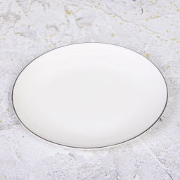 Тарелка фарфоровая "White magic Silver" 20см, плоская