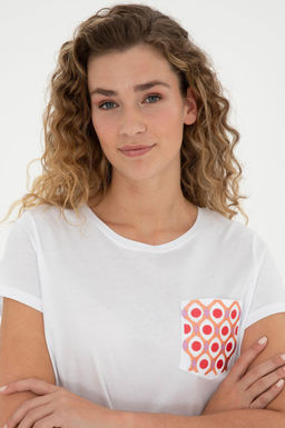 Женская белая футболка с круглым вырезом Неожиданная скидка в корзине - U.s. polo assn фото 2