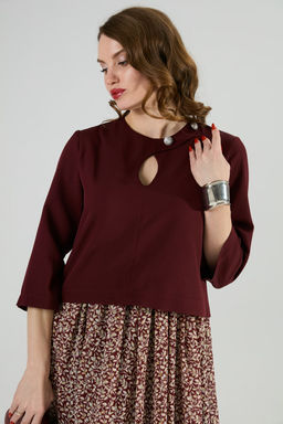 Платье NIKVA н1009-1 бургунди и цветы на винном фоне  фото 6