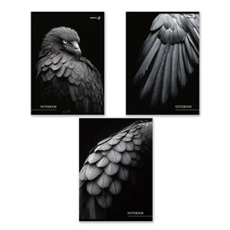 Светоч Т155 Тетрадь ученическая общая, выборочный лак, A4 80 л. на скобе 65 г/кв.м , белизна 100 % 6 шт. клетка 01350 Чёрные крылья