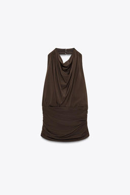 DRAPED HALTER TOP - Zara фото 7