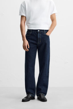 STRAIGHT FIT JEANS WITH TOPSTITCHING - Zara фото 2
