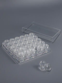 Органайзер для хранения мелочей, 30 баночек, d=2.6×2.8 см, 16.5×13.5×3.5 см, прозрачный