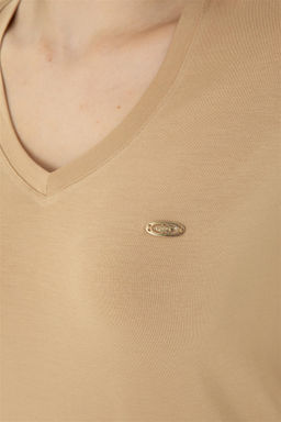 Женская базовая футболка цвета Camel - U.s. polo assn фото 14