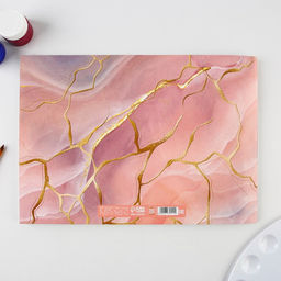 Цена за 2 шт. Альбом для рисования 40 листов А4 на скрепке «Мрамор» обложка 160 г/м², бумага 100 г/м².