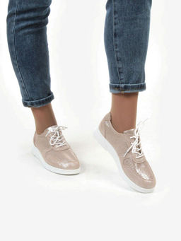 05-FEE01-2P BEIGE Кроссовки (нубук) - Фабричный китай фото 4