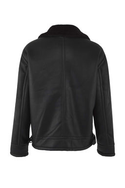 Siyah Regular Fit Suni Deri %100 PU Ici Polarl? Kal?n K?sl?k Erkek Mont TMNAW26MO00005 - Trendyolmilla фото 7