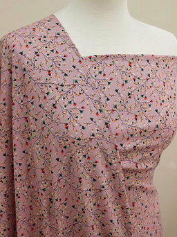 Штапель Премиум Цветочная паутинка цв.сиренево-розовый, ш.1.45м, вискоза-100%, 120гр/м.кв - Купава фото 7