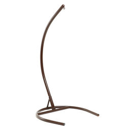 Кресло - кокон подвесное «Капля», 72×98×186 см, с искусственным ротангом, коричневое, с красной подушкой