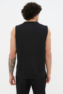 TRENDYOL MAN Siyah Regular/Normal Kesim Biyeli %100 Pamuklu Kolsuz T-Shirt/Atlet TMNSS21AL0140 - Trendyolmilla фото 5