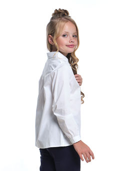 Рубашка для девочки в школу белая UD 7817 белый - Mini maxi фото 4