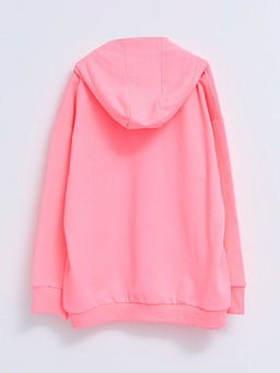 Kap??onlu Bask?l? Uzun Kollu K?z ?ocuk Fermuarl? Sweatshirt - Waikiki фото 2
