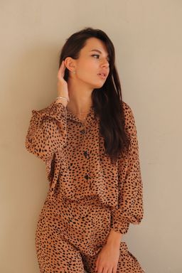 7002 Костюм летний кофейный с пятнышками - Martichelli фото 5