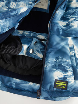 Kap??onlu Uzun Kollu Desenli Erkek Bebek Kayak Mont - Waikiki фото 3