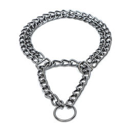 Ошейник - полуудавка металлический двухрядный, 40 см, толщина проволоки 2 мм, черный - Пижон фото 2