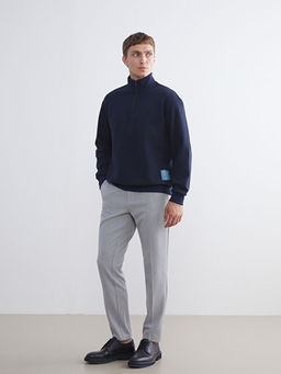 Fermuarl? Dik Yaka Erkek Sweatshirt
