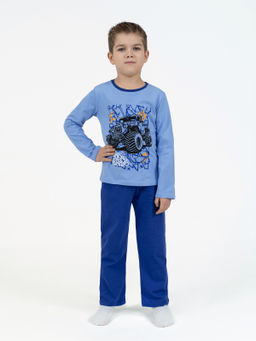 Пижама детская  темно-голубая джип ПЖ-1810 (98-104)