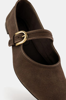 SUEDE BALLET FLATS - Zara фото 7