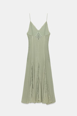 VESTIDO VOLANTES BORDADOS ZW COLLECTION / Verde agua - Zara фото 7