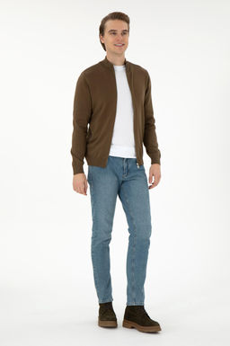 Мужской базовый трикотажный кардиган цвета хаки Неожиданная скидка в корзине - U.s. polo assn фото 4