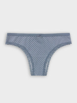 Цена за 2 штуки! Трусы слипы женские серые с принтом ромбики на сером 412281