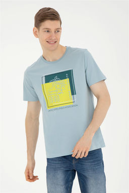 Мужская футболка водно-зеленого цвета