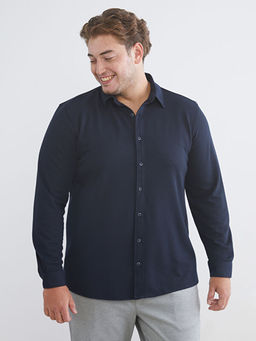 B?y?k Beden Slim Fit Uzun Kollu Erkek G?mlek