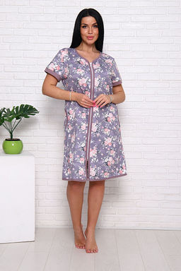 Халат женский с карманами на молнии "Розы" (933-5)