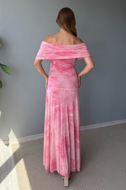 Fusya A Kesim Cicek Desenli Carmen Yaka Maxi S?k Abiye Gece Mezuniyet Elbisesi TPRSS25EL00320 - Trendyolmilla фото 10