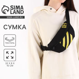 Сумка поясная, отдел на молнии, чёрная