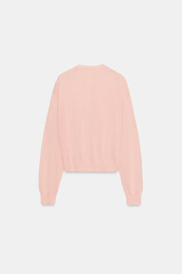 CHAQUETA PUNTO FINO / Rosa pastel