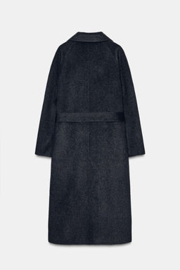 LONG WOOL COAT WITH BELT - Zara фото 8