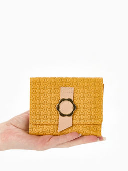 Кошелёк женский на кнопке, 11?1?10 см, комбинированный, жёлтый