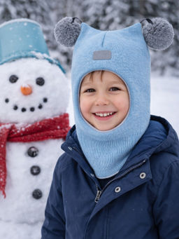 Шлем вязаный светлоголубой