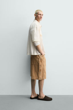BERMUDA BAGGY FIT BOTONES / tostado
