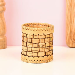 Туес «Велюр», плетеный, банка для хранения, 8×8×12 см, береста