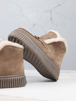 Ботинки 307.от11br. коричневый капучино замша/Шерсть