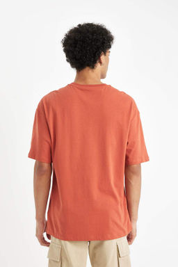 Футболка Comfort Fit с круглым вырезом и короткими рукавами с принтом - Defacto фото 6