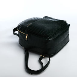 Рюкзак женский на молнии, с карманом, размер 24×12×31 см, зелёный