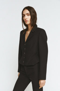 ZW COLLECTION SHORT BLAZER WITH TOPSTITCHING - Zara фото 2