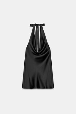 VESTIDO HALTER SATINADO / Negro - Zara фото 5