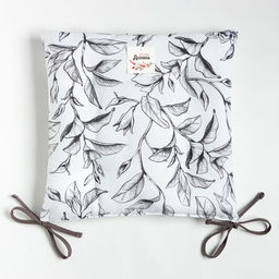 Сидушка на стул Доляна Plant leaves 42х42 см, 100% хл, рогожка 164 г/м2  фото 4