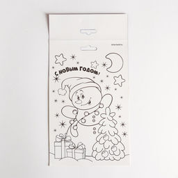 Аппликация на новый год перьями и стразами Снеговик, набор для творчества - Школа талантов фото 4