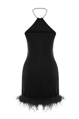 TRENDYOLMILLA Siyah Vucuda Oturan Otrisli Parlak Tasl? Dokuma K?sa S?k Abiye Elbise TPRSS23EL00255 фото 10