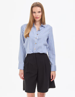 Lacivert Comfort Fit Uzun Kollu G_mlek