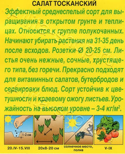 Салат полукочанный Тосканский 0,5г (Аэлита)