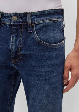 Leo Kolej G?lgeli Koyu Mavi Jean Pantolon  фото 6