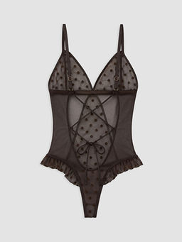 Puantiyeli ?p Ask?l? Kad?n Fantezi Bodysuit - Waikiki фото 2
