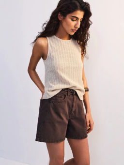 Джинсовые шорты А-силуэта с эластичным поясом ZR2605092305-27 / Zarina