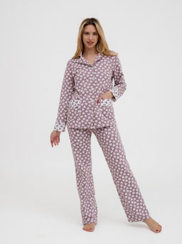 Пижама женская из футера Салли молочный